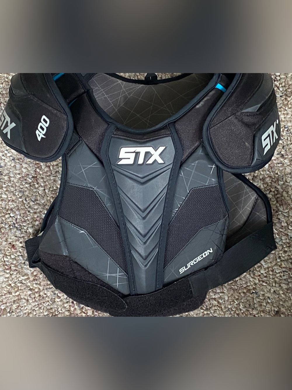 STX Surgeon 400 Shoulder Pad Lacrosse Youth Black Mediumt